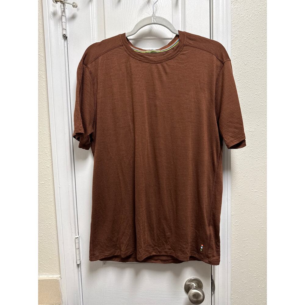 Smartwool Men’s Merino Wool Short Sleeve Base Layer Tee Brick Red Size Large - Picture 2 of 5